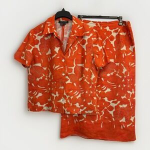 Cynthia Howie Maggy Boutique Vintage Women's 16‎ 2-Pc Skirt Set 100% Linen 90's